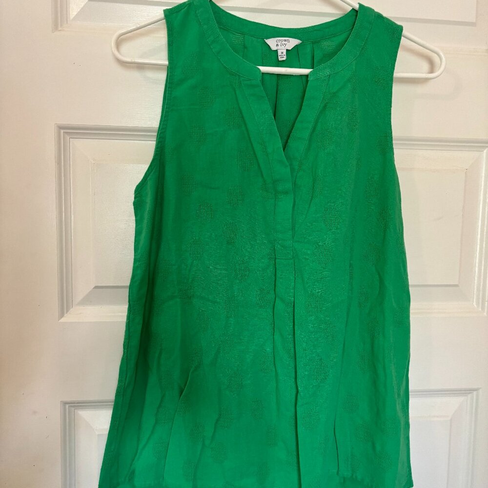 Green Crown and Ivy airy summer blouse